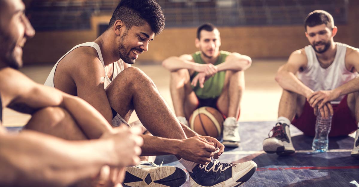 Friends playing basketball Friends playing basketball